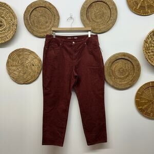 NEW Old Navy High Rise OG Straight Leg Corduroy Pants Plus Size 16 Burgundy